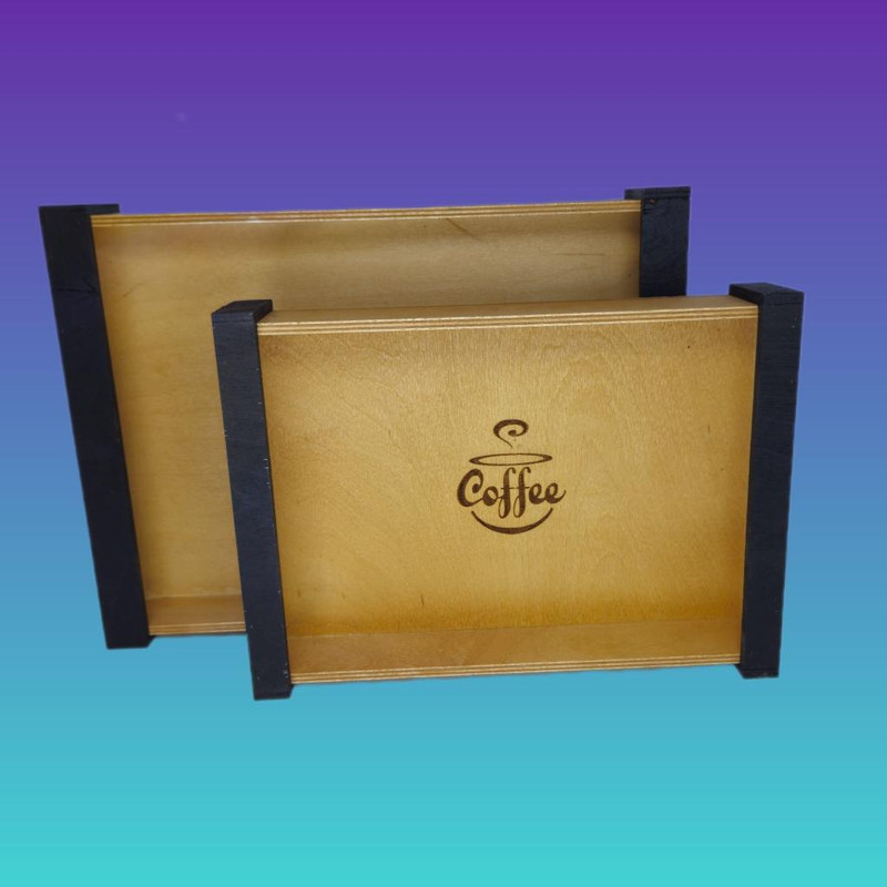 سینی مدل چوبی کد M29698 مجموعه 2 عددی