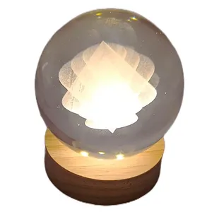 چراغ خواب طرح گوی کریستال مدل مخروطی