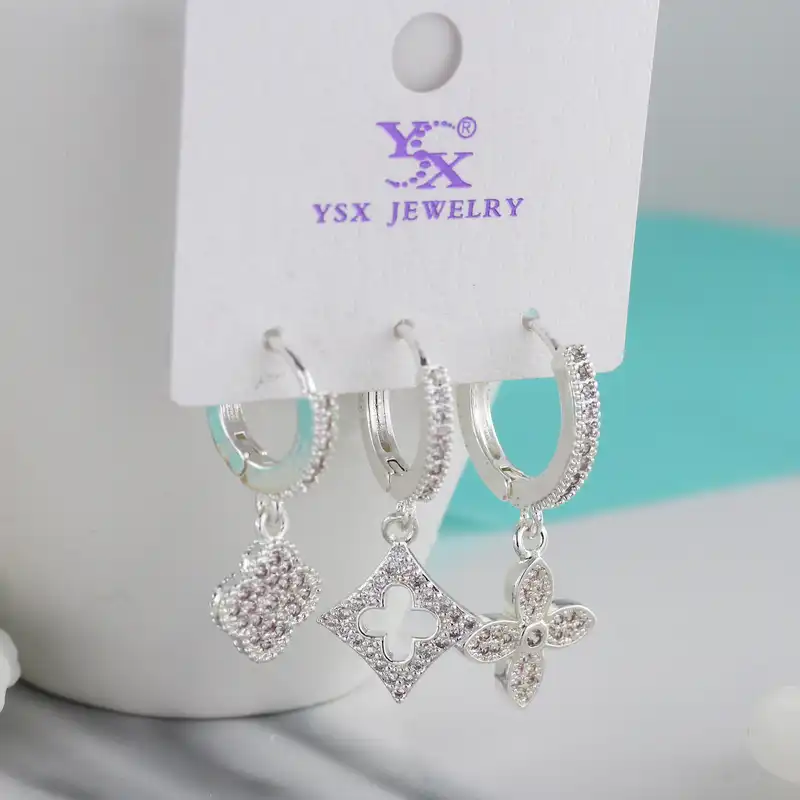 گوشواره زنانه وای اس ایکس مدل ear667 بسته سه عددی