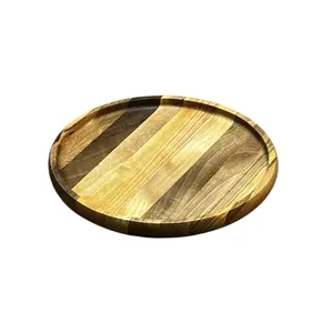 بشقاب چوبی طرح دایره