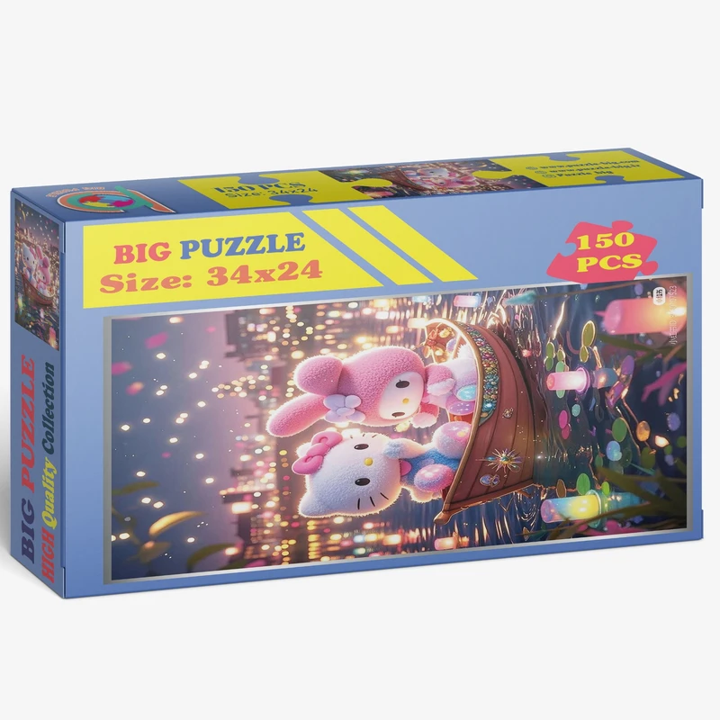 پازل ۱۵۰ تکه بیگ پازل مدل کیتی قایق سوار مناسب برای سه سال به بالا