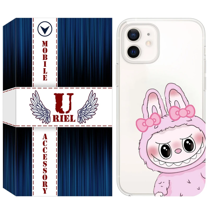 کاور یوریل مدل Clear کد 118 طرح لبوبو Labubu مناسب برای گوشی موبایل اپل iPhone 12