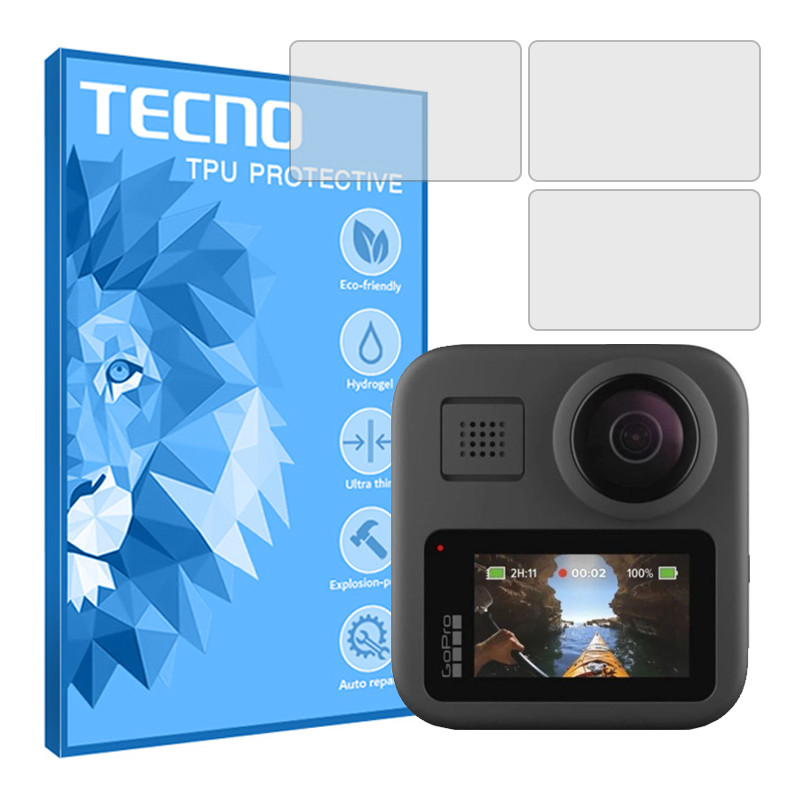 محافظ صفحه نمایش شفاف دوربین تکنو مدل HyGEL مناسب برای دوربین فیلم برداری گوپرو MAX 360 بسته سه عددی