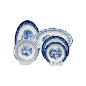 سرویس غذاخوری 28 پارچه 6 نفر چینی زرین ایران مدل ایتالیا اف سن پترزبورگ درجه 3