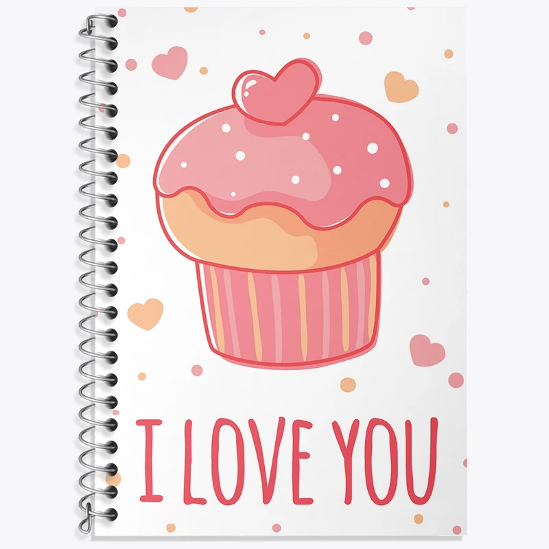 دفتر زبان 50 برگ خندالو مدل دو خط طرح I Love You کد N246