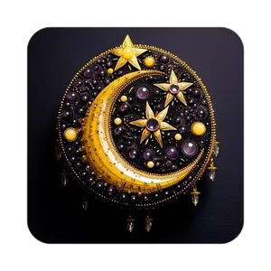 زیر لیوانی کاکتی طرح ماه و ستاره مدل mp52782