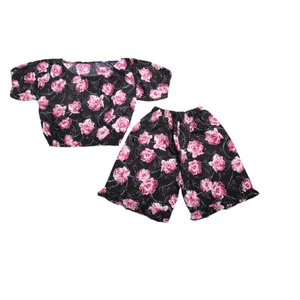 ست نیم تنه و شلوارک زنانه مدل 128