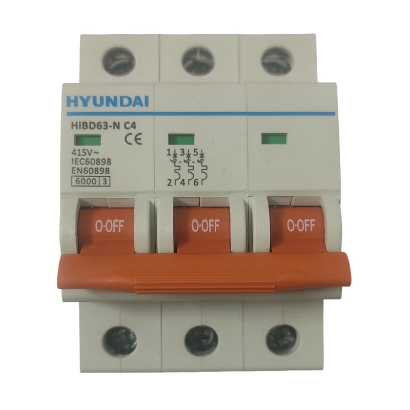 فیوز مینیاتوری سه فاز 4 آمپر هیوندای مدل HIBD63-N