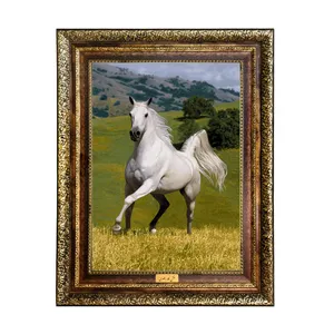 تابلو فرش ماشینی نقش نگار رضوی طرح اسب کد 489H