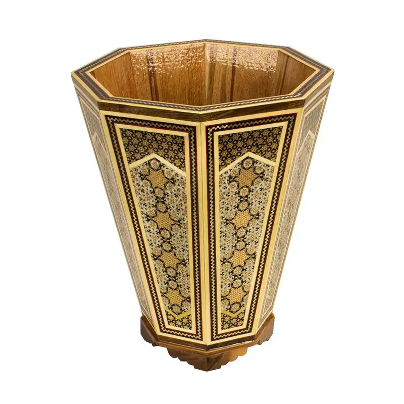 ست سطل و جعبه دستمال کاغذی خاتم کاری کد A31