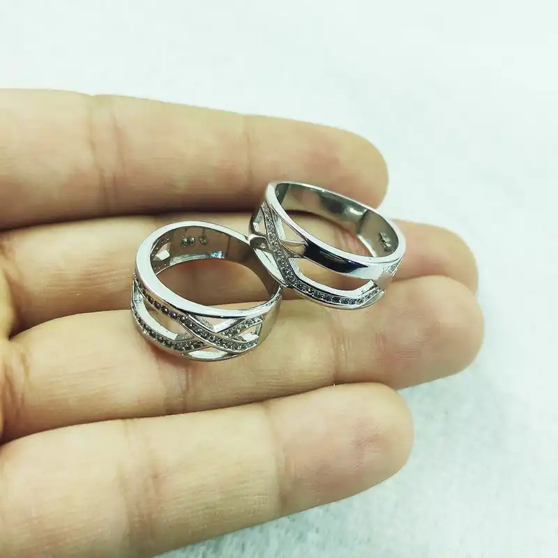 ست انگشتر نقره زنانه و مردانه سلین کالا مدل COD-7