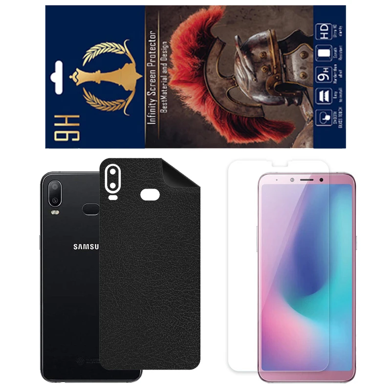 برچسب پوششی اینفینیتی مدل CH مناسب برای گوشی موبایل سامسونگ Galaxy A6S به همراه محافظ صفحه نمایش