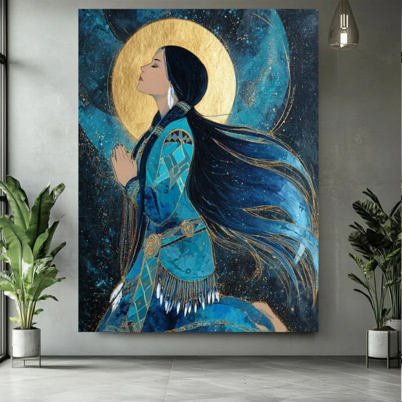 تابلو بوم طرح مخمل دعا و ستایش مدل ماه کامل کد PY463