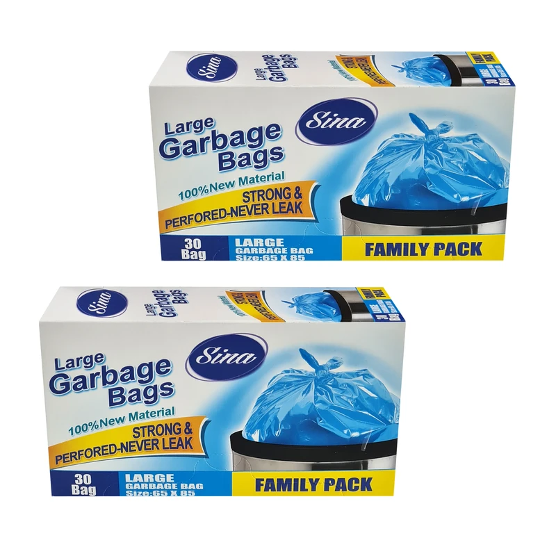 کیسه زباله سینا مدل جعبه ایی 30 عددی مجموعه 2 عددی