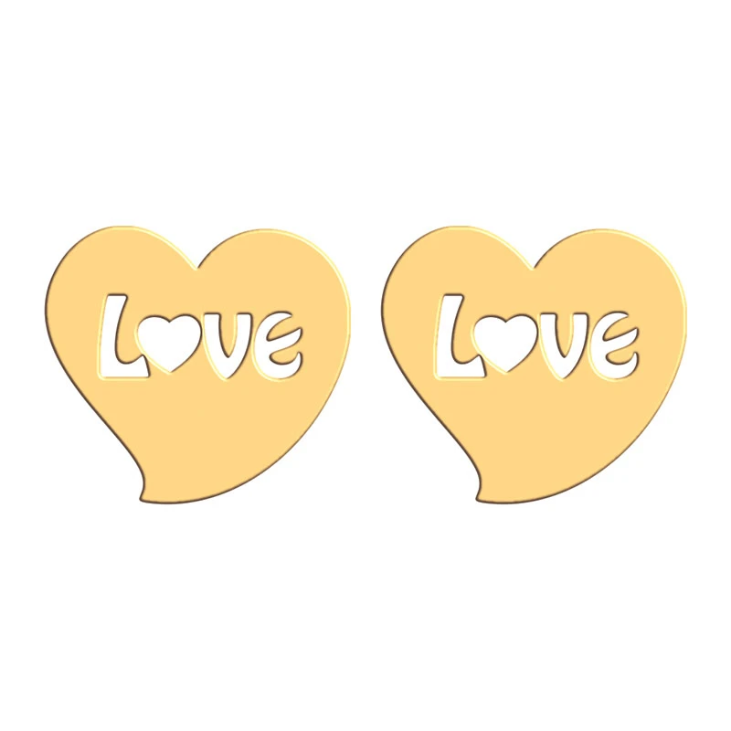 گوشواره طلا 18 عیار زنانه فرشته مدل طرح WEL-000379 LOVE 