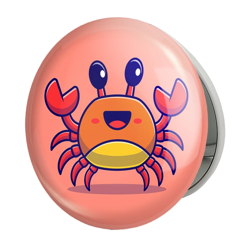 آینه جیبی خندالو طرح حیوانات بامزه خرچنگ مدل تاشو کد 29737