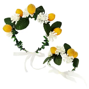 ست تاج مو و دستبند دخترانه مدل لیمو شکری کد 01