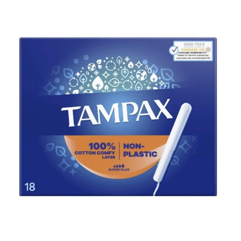تامپون تامپکس مدل SUPER PLUS با جذب زیاد بسته 18 عددی