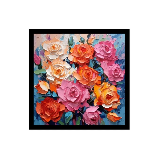 تابلو نوری بکلیت طرح نقاشی رنگ روغن گل رنگی مدل B-MID-16293