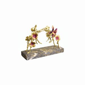 جای دستمال کاغذی برنجی گالری سیم جلیلیان مدل پایه سنگی