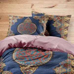 سرویس روتختی مدوپد طرح قالی ترنجی طره‌دار مدل C-Ghom160 یک نفره 4 تکه