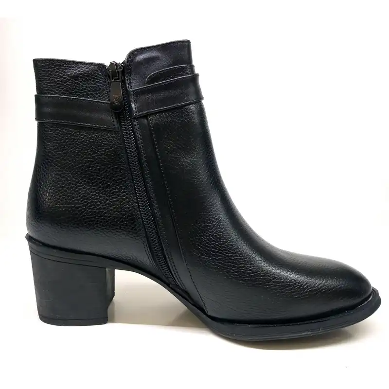 نیم بوت زنانه سرزمین چرم مدل 5254 رنگ مشکی