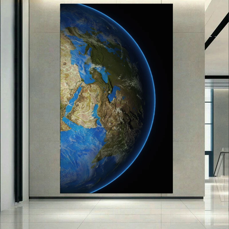 پوستر پارچه ای بلک لایت طرح سیاره زمین مدل نیمکره کد AR30532
