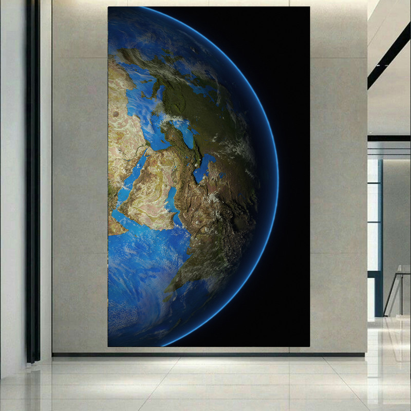 پوستر پارچه ای بلک لایت طرح سیاره زمین مدل نیمکره کد AR30532