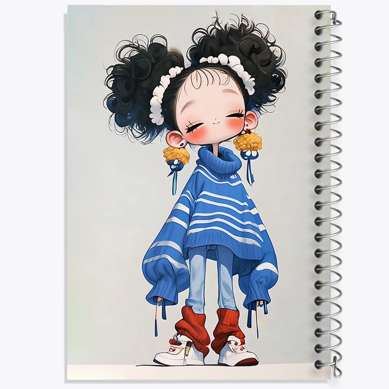 دفتر شطرنجی 50 برگ خندالو طرح دخترانه کیوت کد N3005