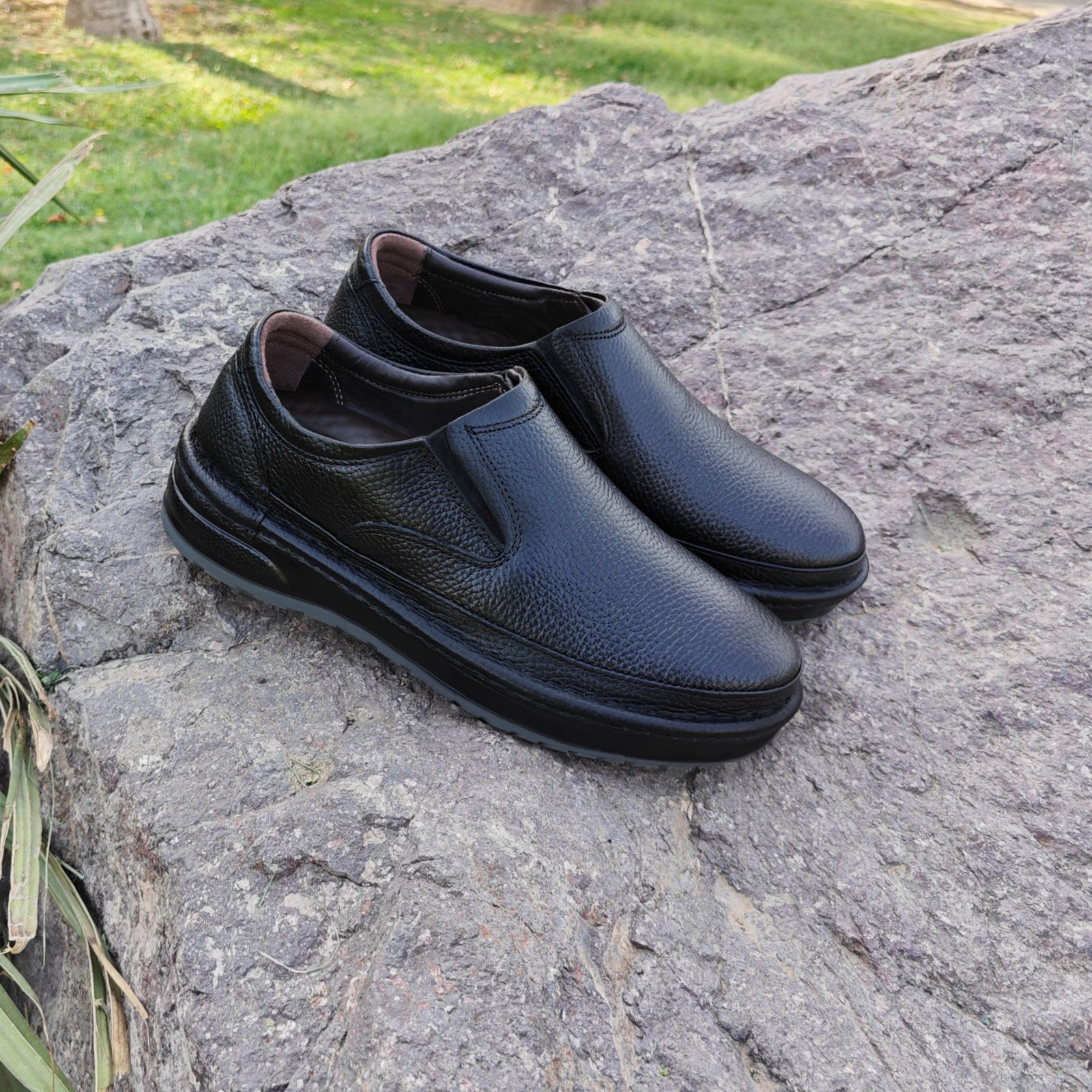 کفش طبی مردانه چرم تبریز مدل مطمئن رنگ مشکی  -  - 15