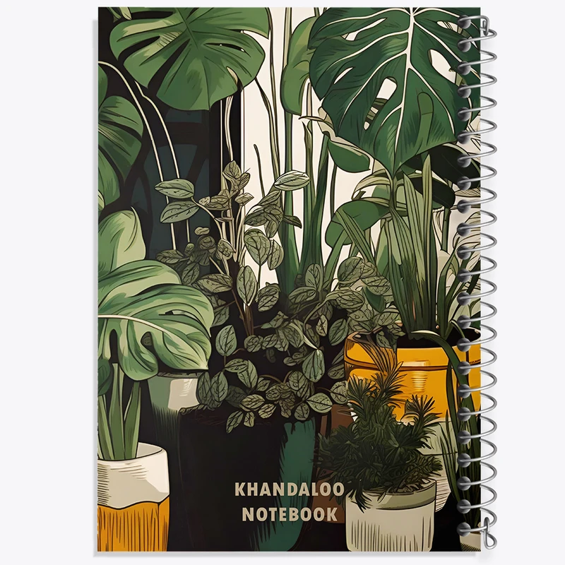 دفتر شطرنجی 50 برگ خندالو طرح گلدان گل و گیاه کد N5828