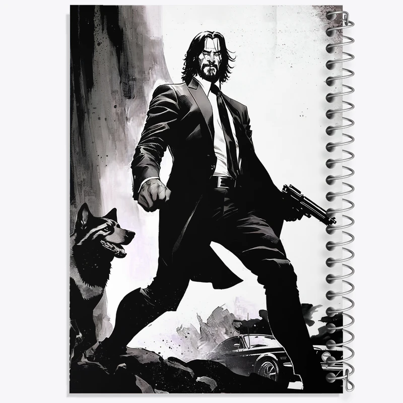 دفتر شطرنجی 50 برگ خندالو طرح جان ویک (John Wick) کد N4958