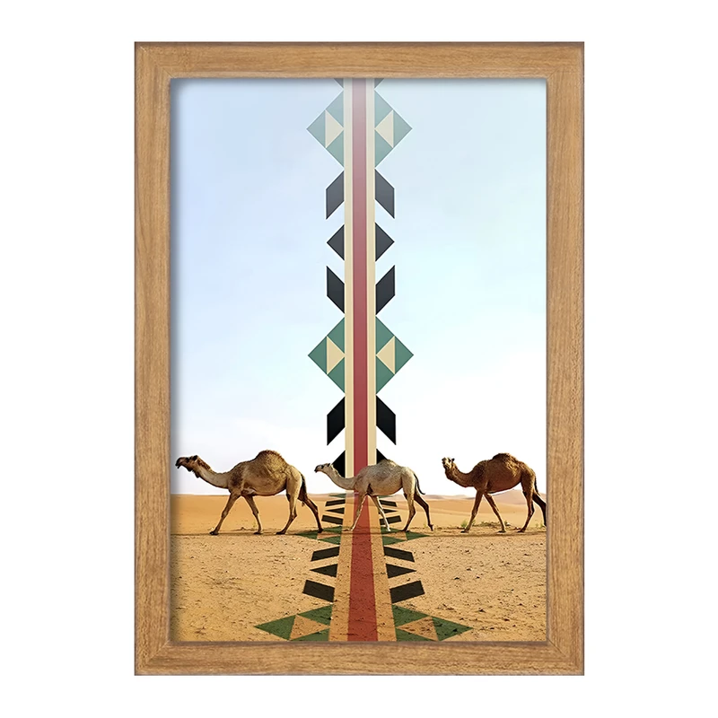تابلو خندالو مدل شتر و بیابان کد F8849