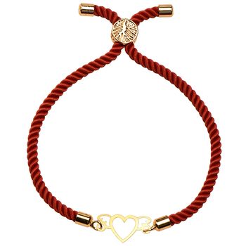 دستبند طلا 18 عیار زنانه کرابو طرح قلب مدل Kr1797