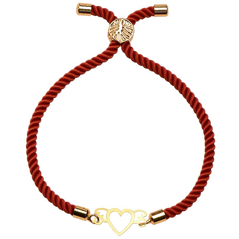 دستبند طلا 18 عیار زنانه کرابو طرح قلب مدل Kr1797 -  - 1