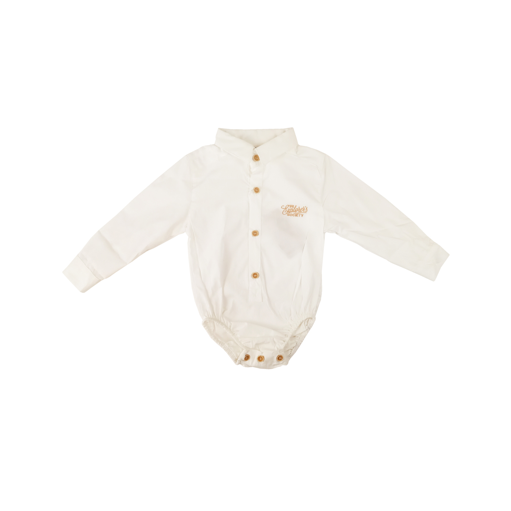 بادی آستین بلند نوزادی مدل NGN1091 رنگ سفید