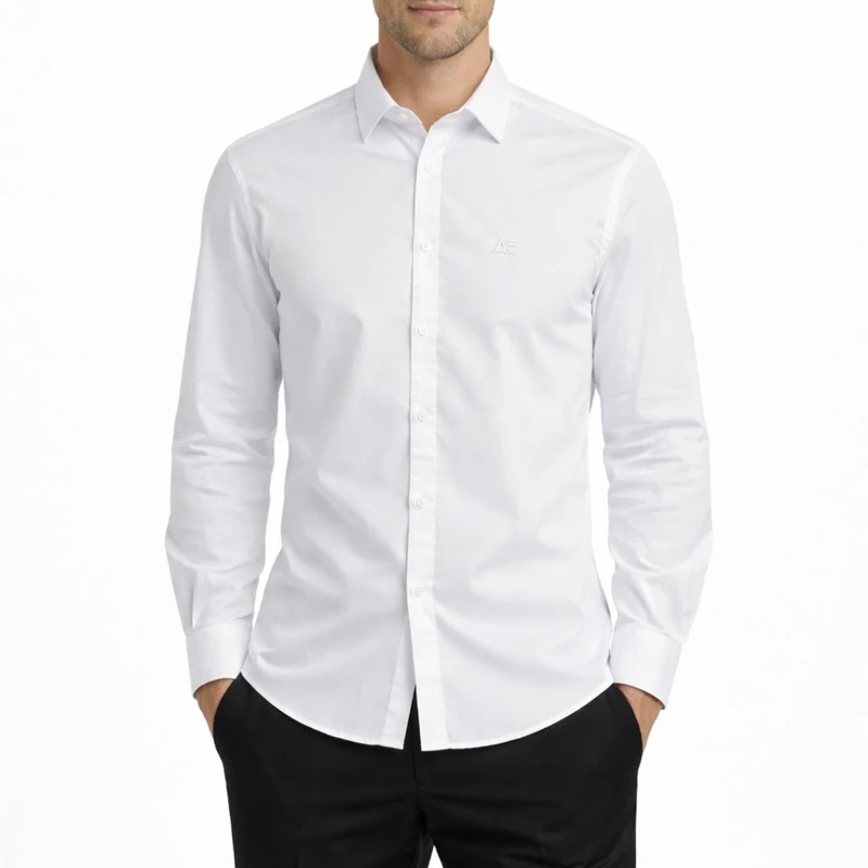 پیراهن آستین بلند یقه برگردان مردانه مدل مجلسی