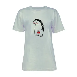 تی شرت آستین کوتاه زنانه مدل زن ممد کد L235 رنگ طوسی