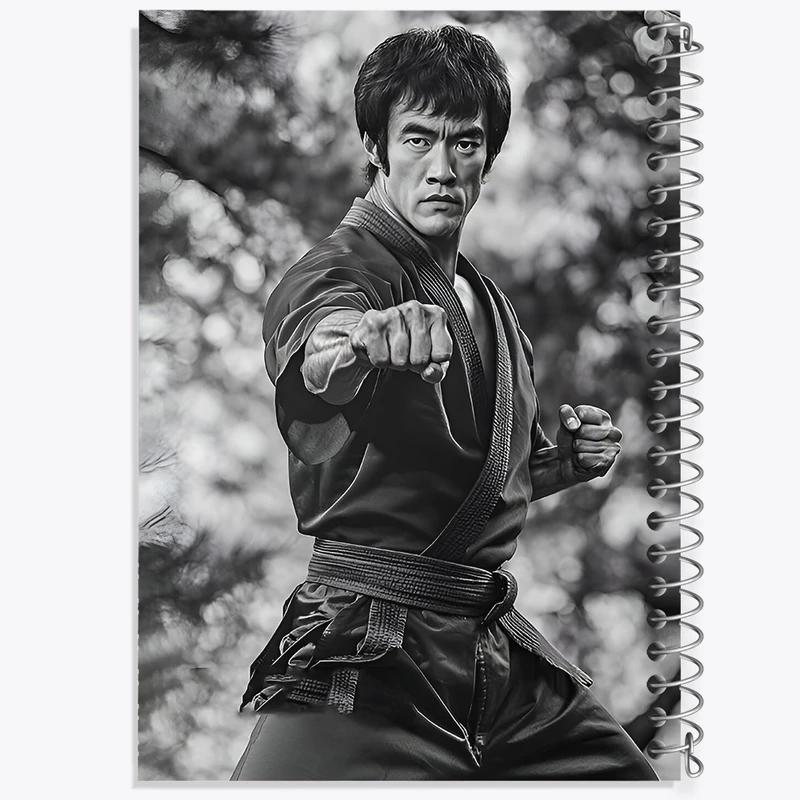 دفتر ژورنال نویسی 50 برگ خندالو مدل نقطه ای طرح بورس لی (Bruce Lee) کد F7804