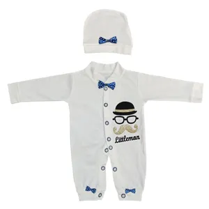 ست سرهمی و کلاه نوزادی طرح سبیل کد msa-17