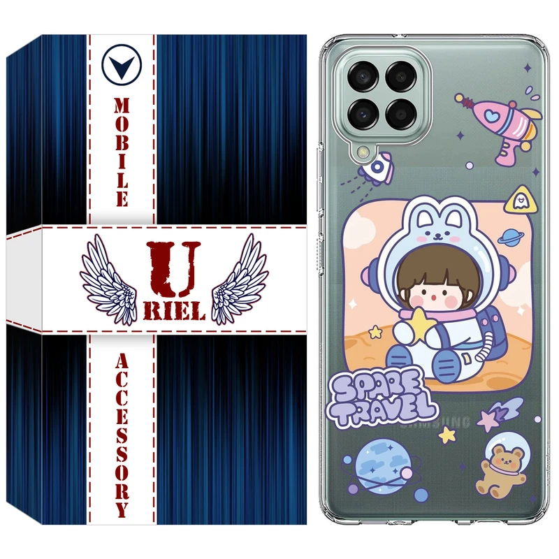 کاور یوریل قاب مدل Clear کد 9 طرح دختر فضانورد مناسب برای گوشی موبایل سامسونگ Galaxy A12 / A12 Nacho / M12 / F12