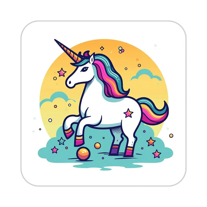 زیر لیوانی کاکتی طرح اسب تک شاخ و یونیکورن مدل mp31496