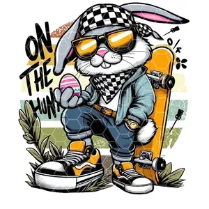  استیکر پارچه و لباس پاد آفرین طرح خرگوشی کد 1048