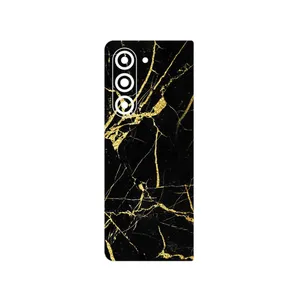 MAHOOT Graphite_Gold_Marble Cover Sticker for Samsung Galaxy Z Fold 5