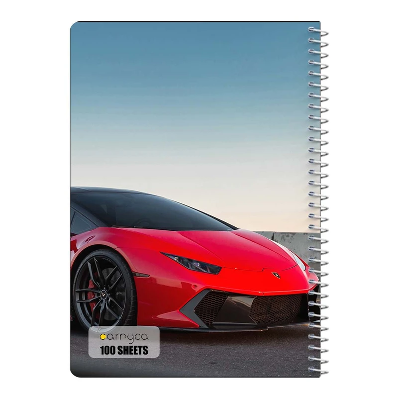 دفتر مشق 100 برگ سیمی کارنیکا طرح لامبورگینی هوراکان Lamborghini Huracan کد 37166