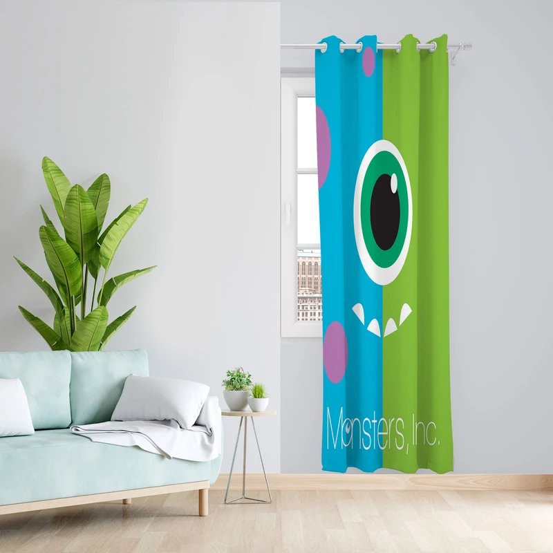  پرده مدل کارخانه هیولاها مخمل پانچی کد 348L سایز 140x280 سانتی متر