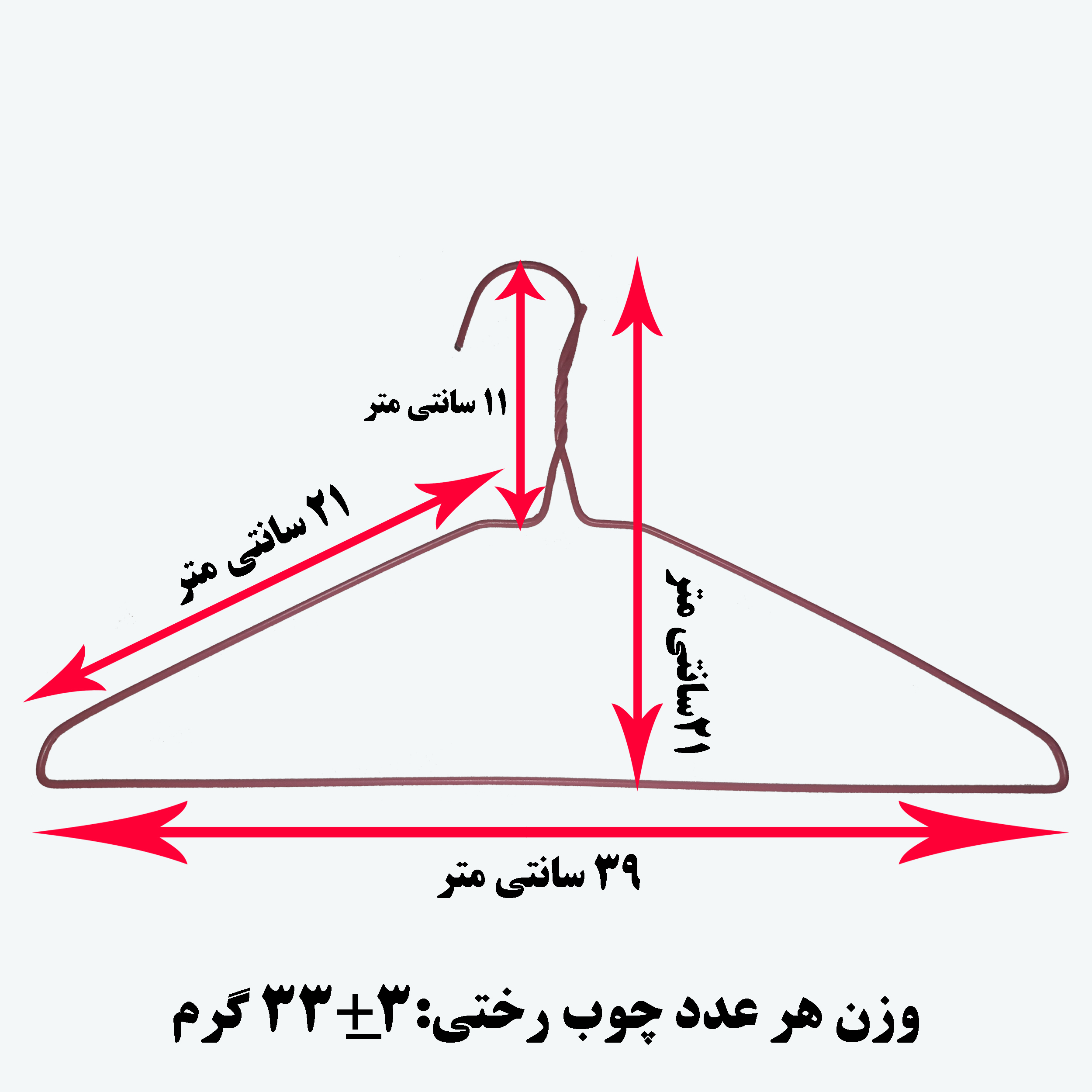 چوب لباسی مدل M12 بسته 36 عددی