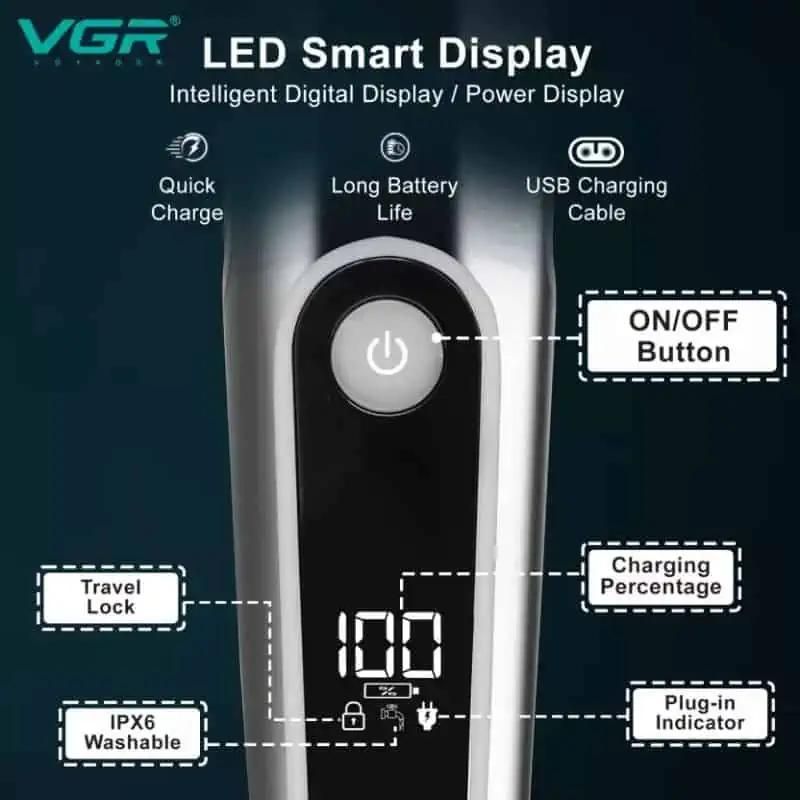 ست ماشین اصلاح موی صورت و بدن وی جی ار مدل V-107 -  - 4