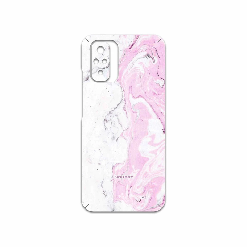 برچسب پوششی ماهوت مدل Blanco-Pink-Marble مناسب برای گوشی موبایل شیائومی Redmi Note 10