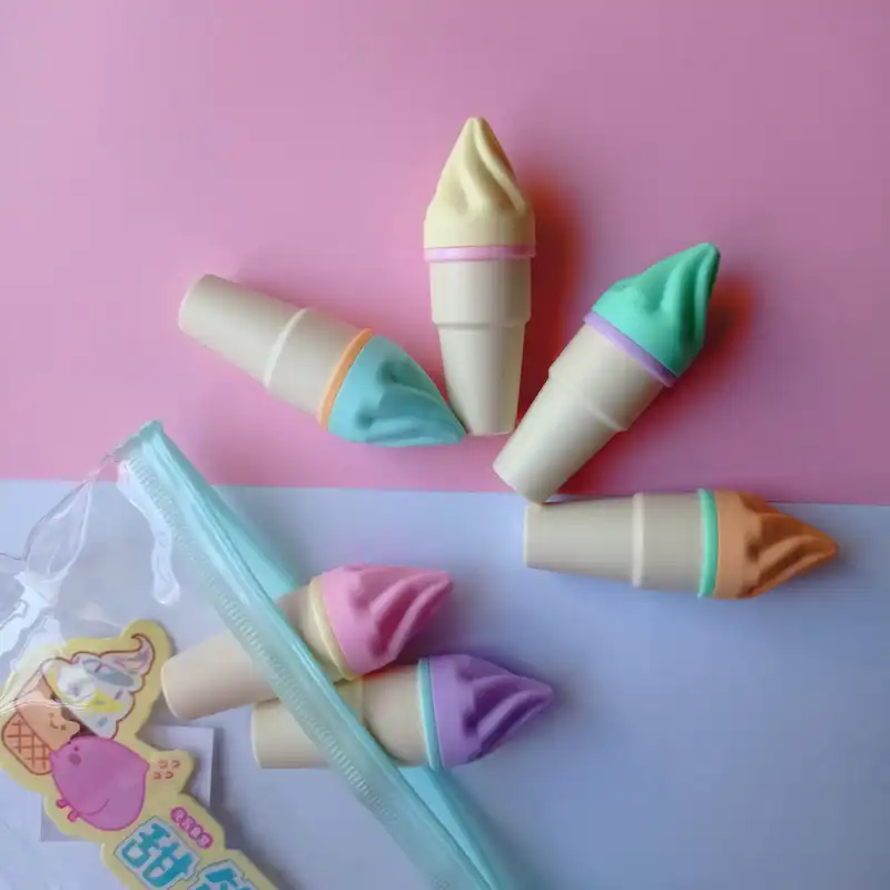 ماژیک طرح بستنی قیفی مجموعه 6 عددی